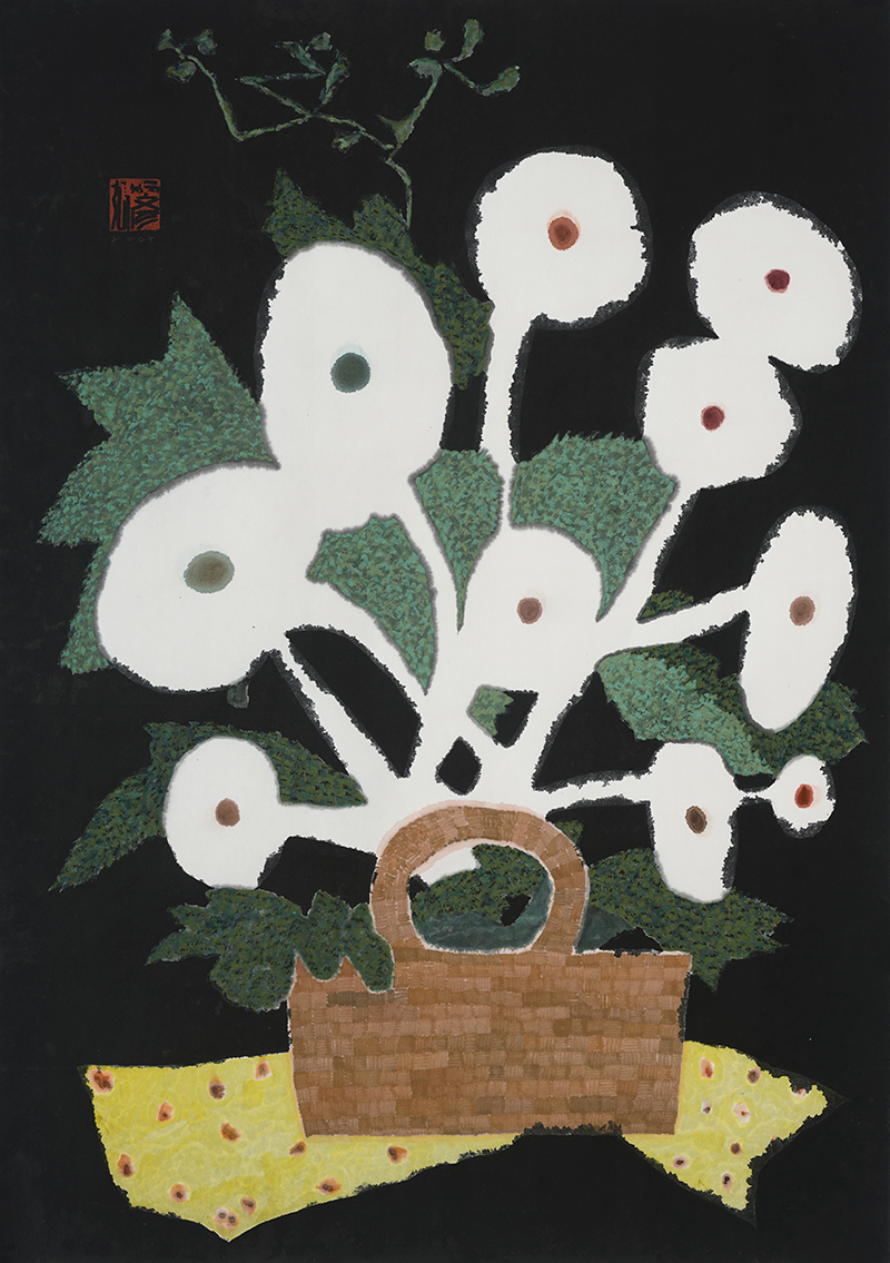 Jang Byeong Eun · Eastbrush · 张炳彥 · black_flower_055 · mixed_media_on_paper · 1189mm_x_841mm · 2025